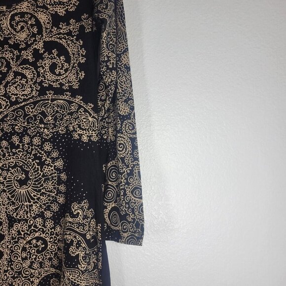 Desigual Long Sleeve Graphic Dress Large 90s Embroidered Floral Indie Sleeze - Picture 6 of 12